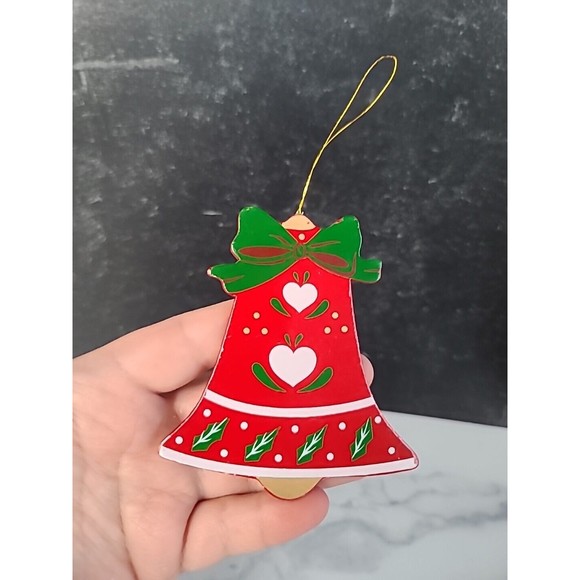 Vintage Wooden Christmas Bell Ornament - Picture 2 of 10